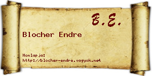 Blocher Endre névjegykártya